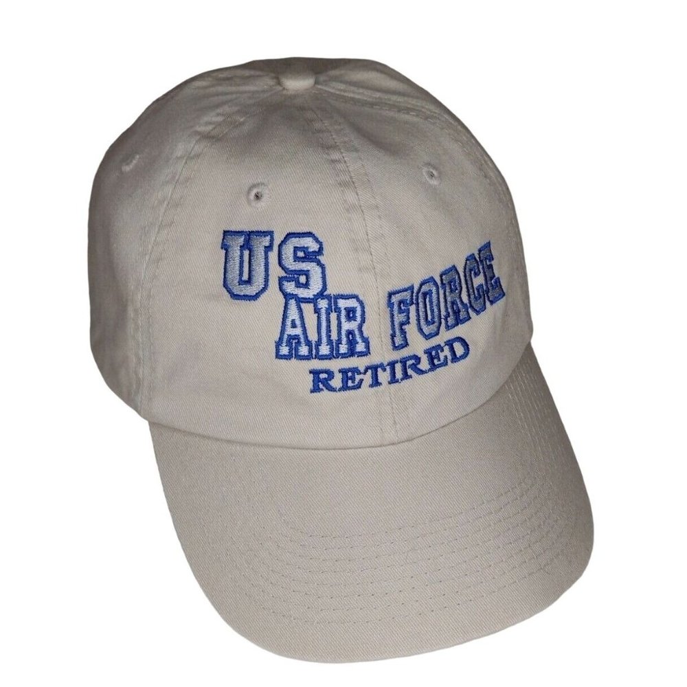 AIR FORCE RETIRED / Kakhi / Strapback Cap / Hat V G COND. *Pls. Read